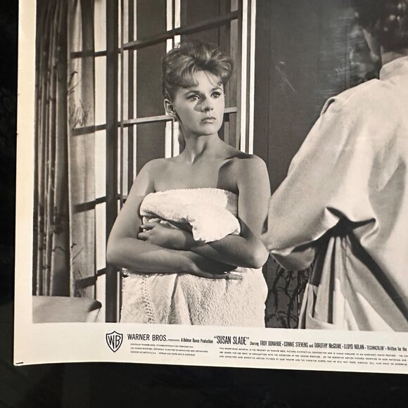 Vintage 1961 Susan Slade Movie Still Connie Stevens in Towel Black & White Photo - Picture 9 of 13